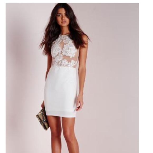 Missguided Dresses & Skirts - Misguided Lace white mini dress